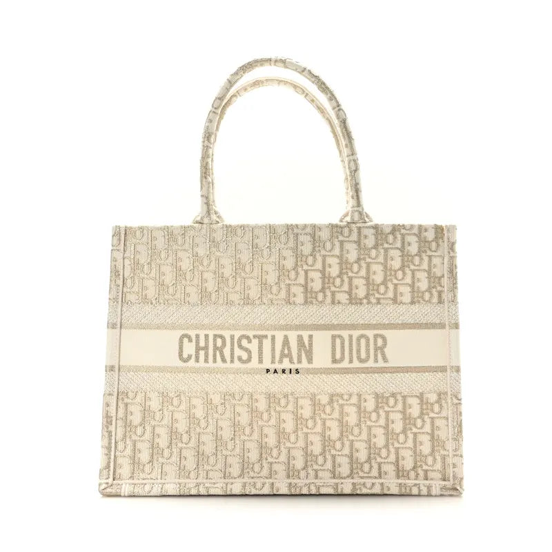 Christian Dior Oblique Medium Book Tote Gold Multicolor