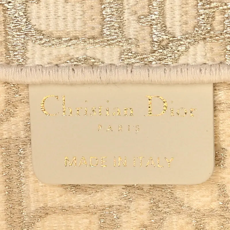 Christian Dior Oblique Medium Book Tote Gold Multicolor
