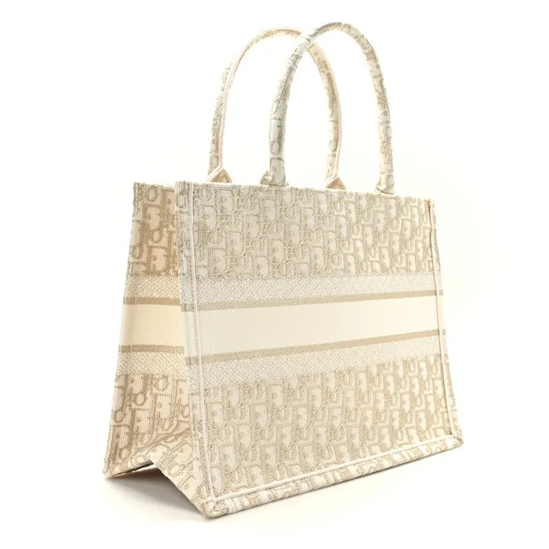Christian Dior Oblique Medium Book Tote Gold Multicolor