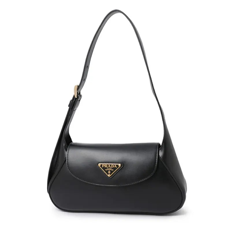 Prada Pattina Leather Black Bag Shoulder 2Way
