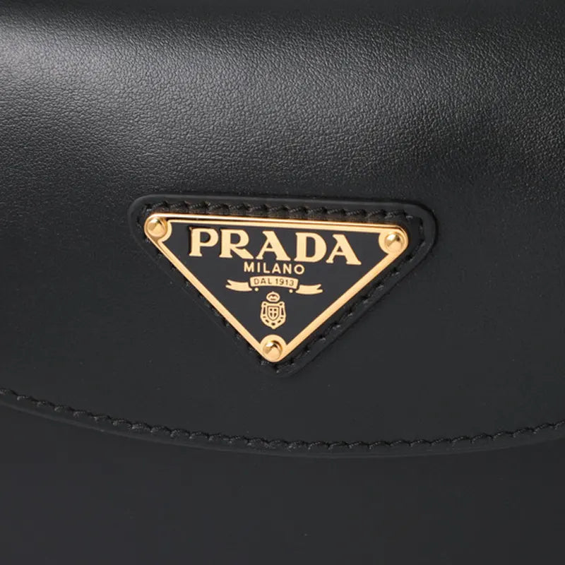 Prada Pattina Leather Black Bag Shoulder 2Way