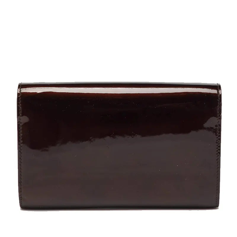 Saint Laurent Paris Saint Laurent Brown Patent Leather Uptown Wallet