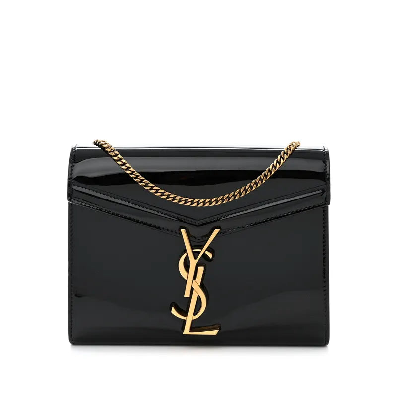 Saint Laurent Patent Monogram Cassandra Chain Wallet