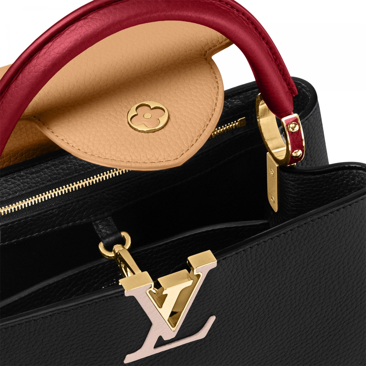 Luxury Louis Vuitton Capucines MM Bag Noir Rubis