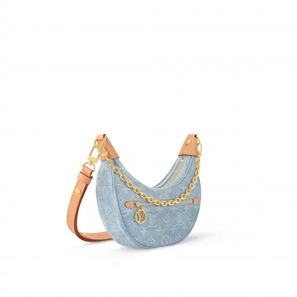 Louis Vuitton Loop Sky Blue Denim Handbag