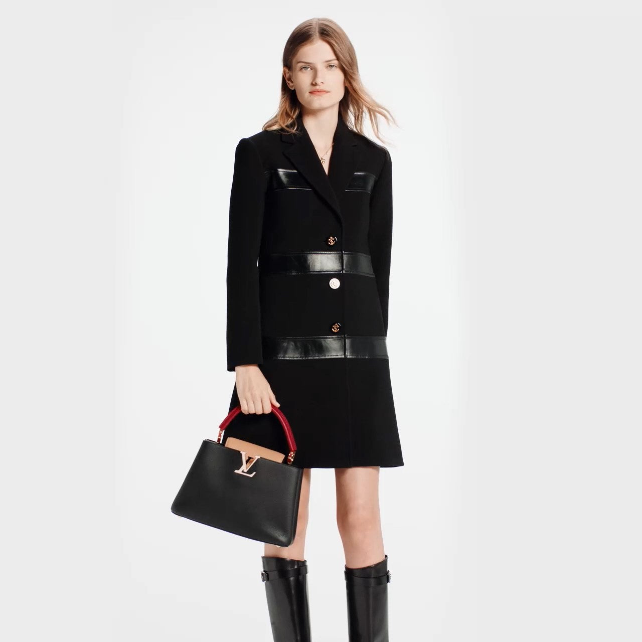 Luxury Louis Vuitton Capucines MM Bag Noir Rubis