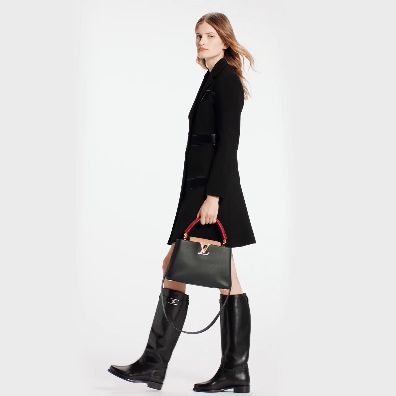 Luxury Louis Vuitton Capucines MM Bag Noir Rubis