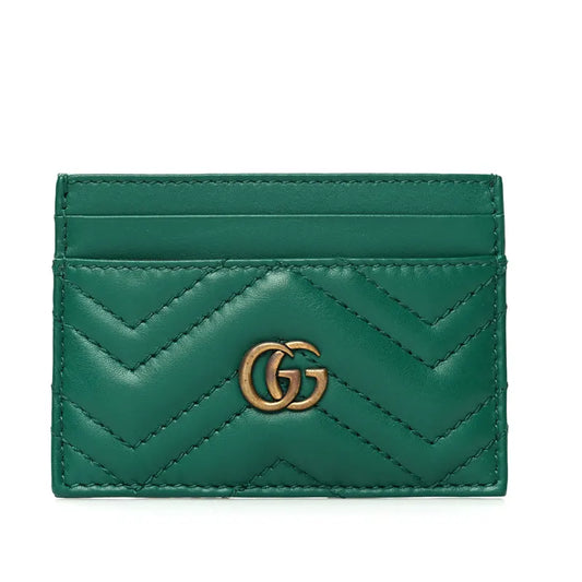 Gucci  Calfskin Matelasse GG Marmont Card Holder