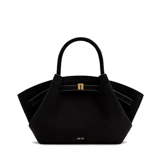 Hana Mini Faux Suede Tote Bag - Black
