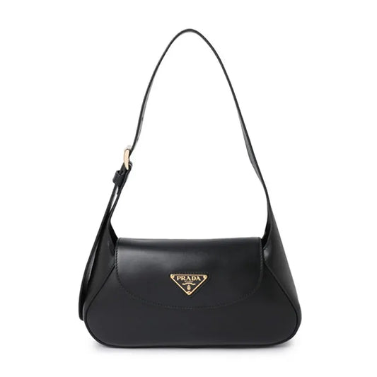 Prada Pattina Leather Black Bag Shoulder 2Way