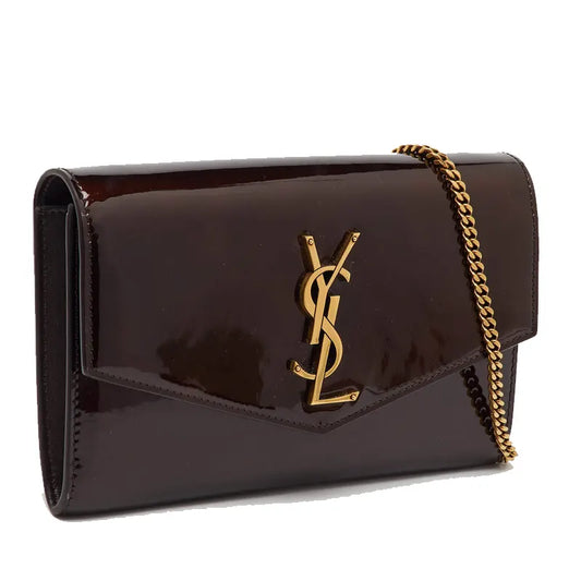 Saint Laurent Paris Saint Laurent Brown Patent Leather Uptown Wallet