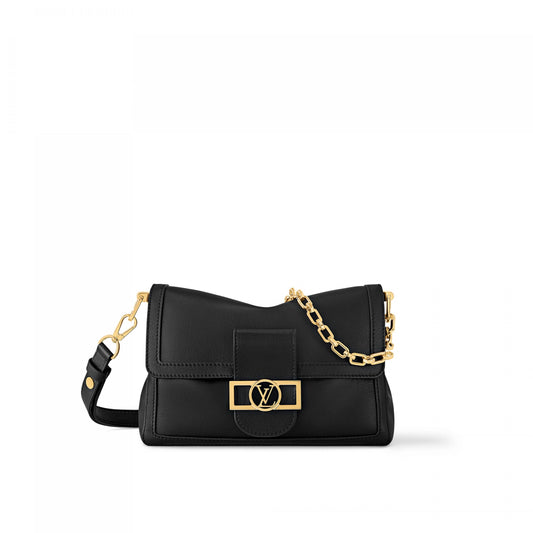 Louis Vuitton M25209 Dauphine Soft MM Handbag – Stylish Black Elegance