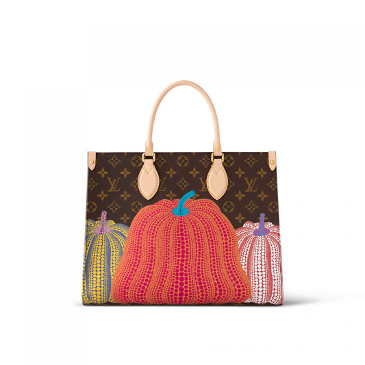 Louis Vuitton LV x YK OnTheGo MM M46466 Pumpkin Print Handbag