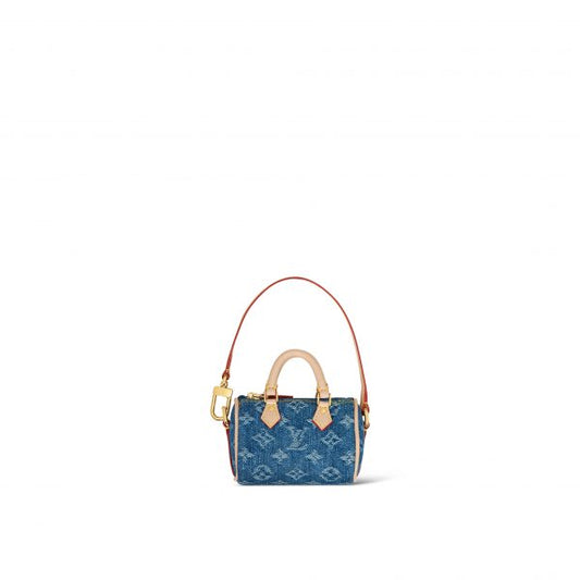 Louis Vuitton Micro Speedy Denim Blue Charm