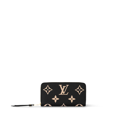 Louis Vuitton Black Beige Zippy Wallet